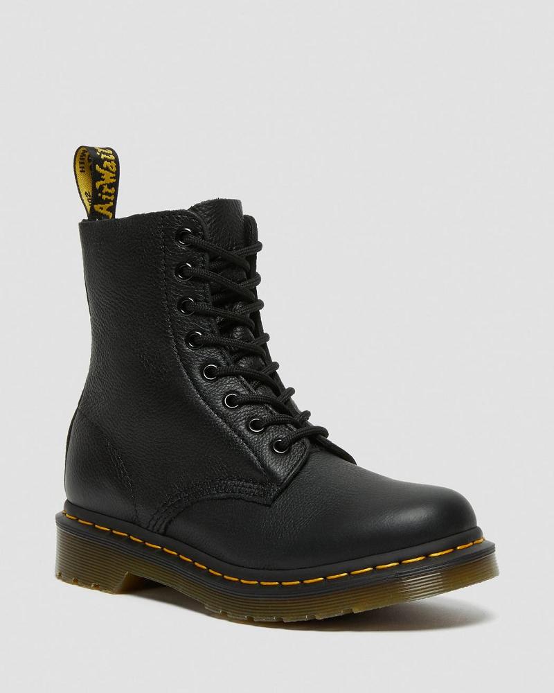 Botines Dr Martens 1460 Pascal Virginia Cuero Mujer Negros | MX 86TCE